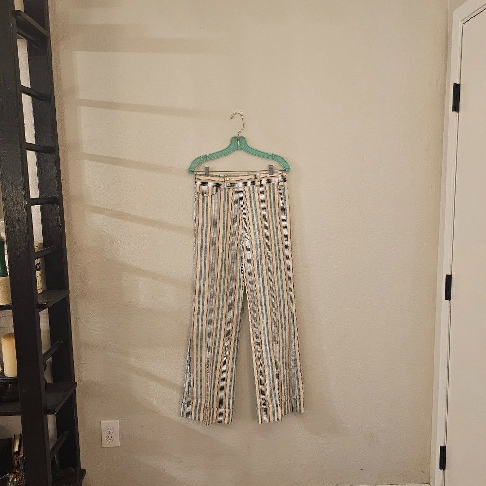 VINTAGE By Braten Red/Blue Pinstripe Trouser Pants